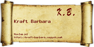 Kraft Barbara névjegykártya